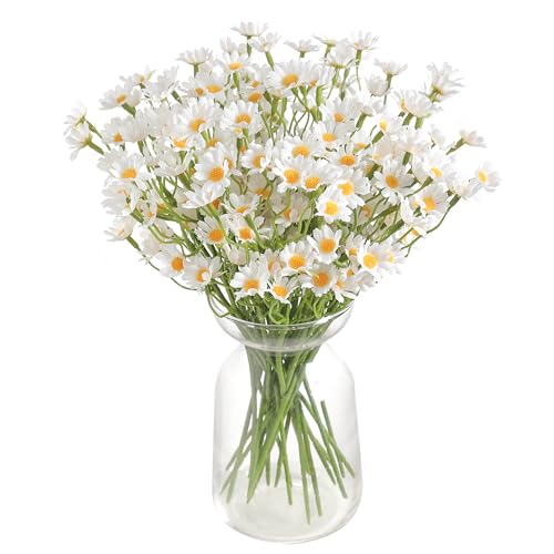 rongflower Artificial Daisy Flowers,24 Pcs Small White Fake Daisy Flowers for Wedding, Home Decor, Floral Arrangements, Vase Centerpieces - color: White Daisy Flowers