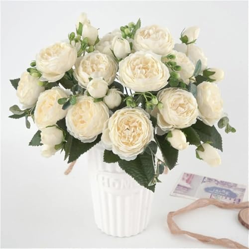 Artificial Peonies Flowers for Home Decor for Wedding Party Decor White - color: White