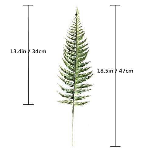 CATTREE Artificial Shrubs Leaves, Plastic Plants Fern Grass Leaf Fake Bushes Indoor Outdoor Home Garden Verandah Office Table Centerpieces Arrangements DIY Wreath Decoration Planter Filler - 5 Pack - color: Fern Leaves 5pcs