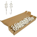 LLZLL 32 Pack Christmas Picks Artificial Christmas Tree Berries 6.5 Inch Holly Berry Stems for Winter Xmas Holiday DIY Ornaments（White） - color: White