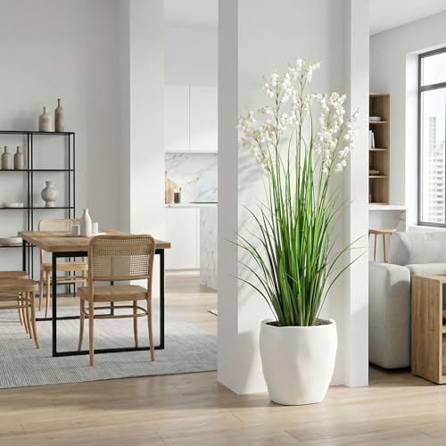 Ttranewsoo Green Onions Home Decor Fake Plants Lily of The Valley Snake Plant Home DéCor Accents Artificial Grass Room Decor Artificial Plants Indoor Artificial Grass 47“ （2PCS ） White - color: 120cm White-2pcs