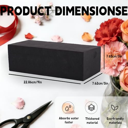 Reusable Floral Foam Blocks for Artificial Flower Arrangements, Weather Resistant, 12 Pieces, 9x3x3 Inch, for Outdoor Wedding Home Decor (12, 9 x 3 x 3'') - size: 9 x 3 x 3''