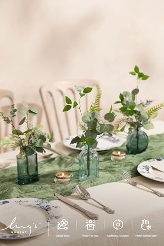 Ling's moment Artificial Greenery Stems Box Set, Faux Greenery Picks for DIY Bridal Bouquets Wedding Floral Arrangement Table Centerpieces, Jade & Kiwi Colada - color: Greenery Combo- Jade & Kiwi Colada