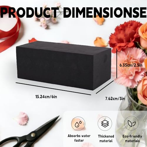 Reusable Floral Foam Blocks for Artificial Flower Arrangements, Weather Resistant, 12 Pieces, 6x3x2.5 Inch, for Outdoor Wedding Home Decor (12, 6 x 3 x 2.5'') - size: 6 x 3 x 2.5''
