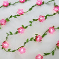 Curyidy Rose Flower String Lights Pink Floral Garland with Fairy Lights | 30 LED Copper Lights, Remote Control, Battery Operated, Vine Lamp, Bedroom, Wedding, Christmas,Valentines Day Decoration