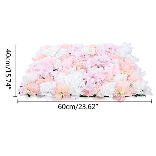 16"x 24" Artificial Flower Wall Panels,Flower Wall Mat Silk Flower Panels for Outdoor Garden Backyard Fence Fence Privacy Screen and Indoor Wall Decor(8Pcs Light Pink) - color: 8Pcs Light Pink