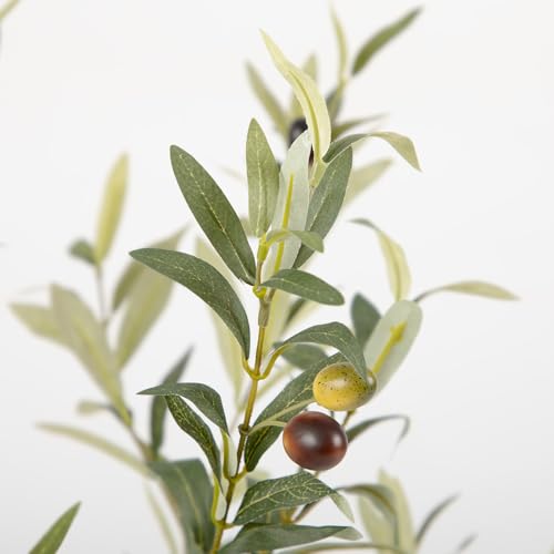 Nafresh Tall Faux Olive Tree，4Ft(48in) Realistic Texture Potted Silk Artificial Olive Tree， Fake Olive Trees Indoor Outdoor for Home Office Living Room Bedroom Foyer Porch Decor. - size: 4ft