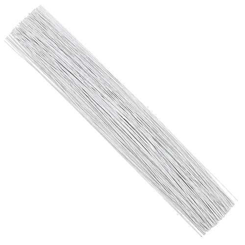 CCINEE 22 Gauge White Floral Wire Stem for Flower Arrangement Craft Supply,16 Inch,150PCS - color: #22 White