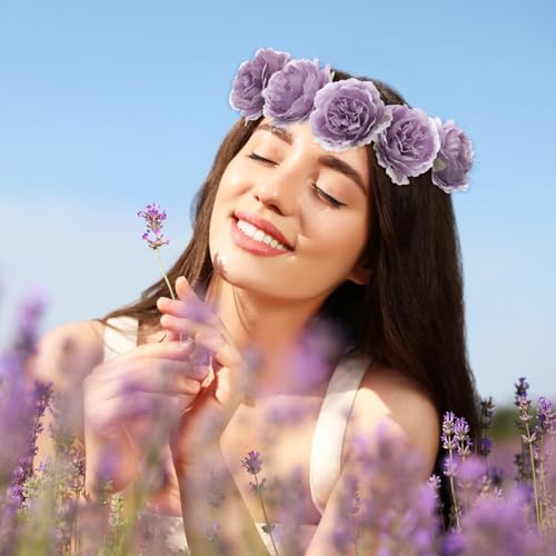 Thiccywoov 50 Pcs Artificial Flowers, 3.2 Inches Silk Rose Head Flowers Fake No Stem for Wedding Bridal Bouquet Home Floral Decor DIY Centerpieces Arrangements Party Tables Decoration(Purple) - color: Purple