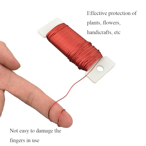 HAHIYO 22Gauge Red Metal Floral Wire - 1 Roll, 38 Yards (115 Feet) - Flexible Paddle Wire for Craft, Christmas Wreath, Flower Arrangement, Bouquet Wrapping, Wedding, DIY - color: Red, size: 22Gauge-1P/38Yards