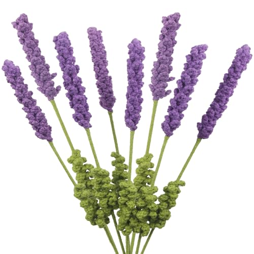 8 Pcs Crochet Flowers Bulk Lavender Crochet Flower Gifts Purple Handmade Crocheted Flowers Bouquet DIY Home Decor for Mother's Day Birthday Wedding Women Moms Wives Friends - color: Lavender-purple