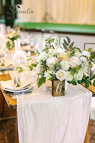 Serwalin Artificial Flowers White Peony Flowers Fake Wedding Flowers Cake Flowers for Wedding Bouquets Bridal Shower Centerpieces Floral Arrangements Party Decor - color: A Holy White, size: 1 Box