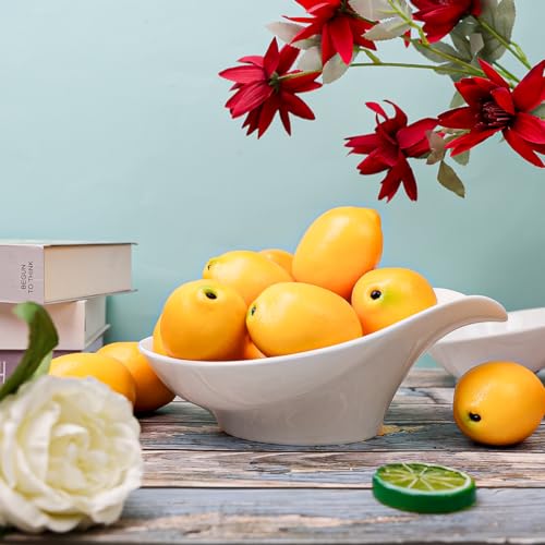 Gresorth 8 Pcs Artificial Yellow Lemons Decoration Fake Lemons Lifelike Faux Lemon Display Simulation Fruit Model for Home Kitchen Cabinet Party - color: Yellow Lemon