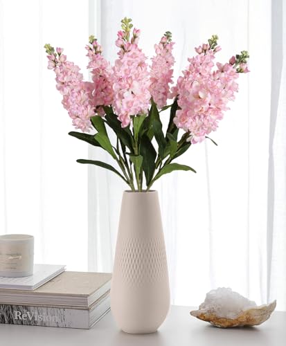 IPOPU Pink Silk Snapdragon Artificial Flowers, 6PCS Antirrhinum Fake Flowers 31.50'' Long Stem Delphinium Faux Flowers for Home Decor Wedding Table Centerpieces (Light Pink) - color: Light Pink