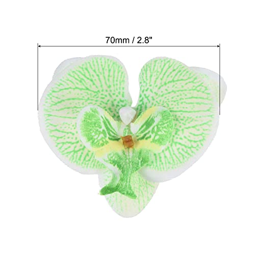PATIKIL 7cm/2.8" Artificial Orchid Flower Heads, 20 Pack Silk Phalaenopsis Fake Butterfly Orchid Heads for Wedding Floral Bouquet Decor DIY Craft Making, Green - color: Green, size: 2.8"