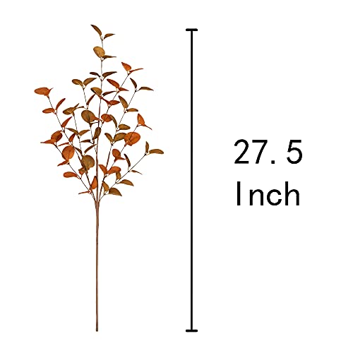 6 Pcs Fall Eucalyptus Leaves Artificial Eucalyptus Stems Fall Leaf Spray Autumn Leaves Fall Decorations for Home Floral Arrangement
