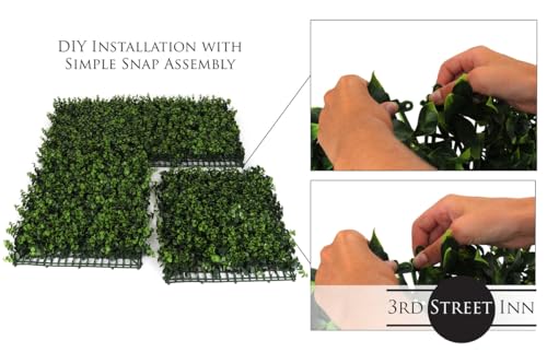 3rd Street Inn Artificial Greenery Wall Panels for Privacy - 4-Pack - color: Heart Leaf
