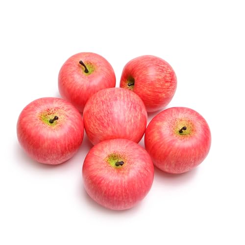 6PCS Red Simulation Apple Foam Fruit is Suitable for Fruit Baskets, Christmas Decorations, Home Decorative Bowl Fillers, Decorative Photography Props, Party Decorations - color: Red Apples1