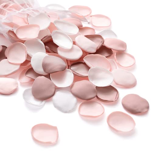 Serwalin 300Pcs Silk Rose Petals Artificial Flower Petals for Weddings Nude Pink Petals for Romantic Night Petals for Flower Girl Basket Wedding Proposal Aisle Table Decor (3 Color Mixes) - color: Ballet Nude Pink, size: 300pcs