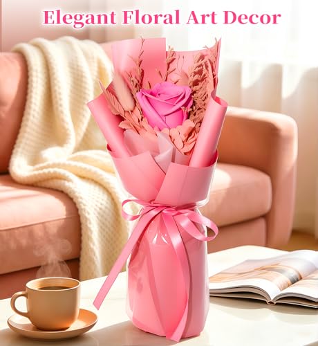 Preserved Flowers Bouquet,Flowers For Delivery,Pink Rose Bouquets,Birthday Flowers Gifts For Women Mom Grandma Wife Friends,Real Roses Gift From Daughter Valentine’S Day Mothers Day Anniversary - color: Pink, size: Rose Bouquet
