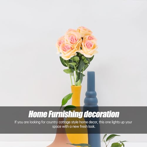 8pcs Light Rose Flowers Artificial Fake Roses for Wedding Party Decoration Valentine’s Day Floral Arrangement Home Décor