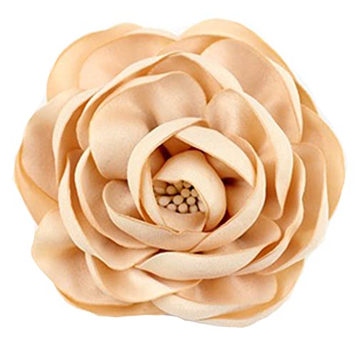 Flairs New York Gentleman's Essentials Premium Handmade Flower Lapel Pin Boutonniere - color: Champagne Gold [Large Peony]