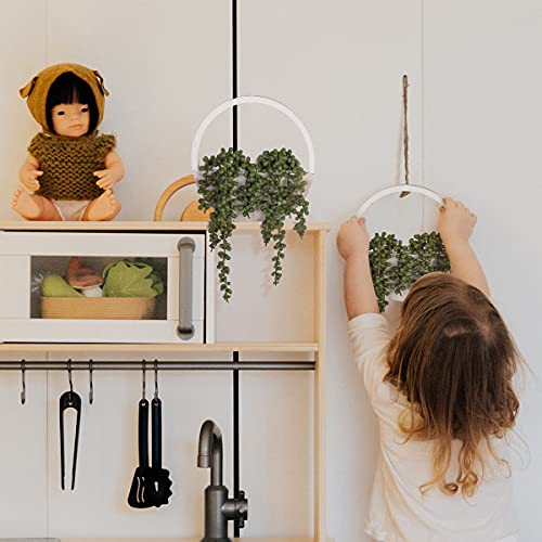 Floweroyal 2pcs Artificial Succulents Hanging Plants 12.2'' Fake String of Pearls in Pot with 8.3'' Lanyard for Indoor Outdoor Wall Decor. - color: Type1-green-2pcs