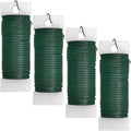 Scartink 4 Pack 120 Yards 22 Gauge Floral Wire Flexible Paddle Wire Florist Green Wire for Crafts,Wreaths,Christmas Tree,Garland and Floral Flower Arrangements