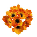 Rikyo 10 Stem 11inch Bouquets Artificial Flowers Poppy Flowers,Faux Anemone PU Fake Wild Flowers for Kitchen Table Centerpiece Vase,Home Wedding Holding Flowers Backdrop Arch Wall (Orange) - color: Orange