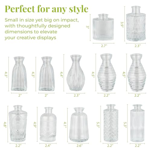 BEAHOT Bud Vase in Bulk - Flower Vases for Wedding Decorations, Glass Vase for Table Decorations, Small Vase for Home, Mother's Day, Centerpieces, Party, Office (32pack,Clear) - color: Clear