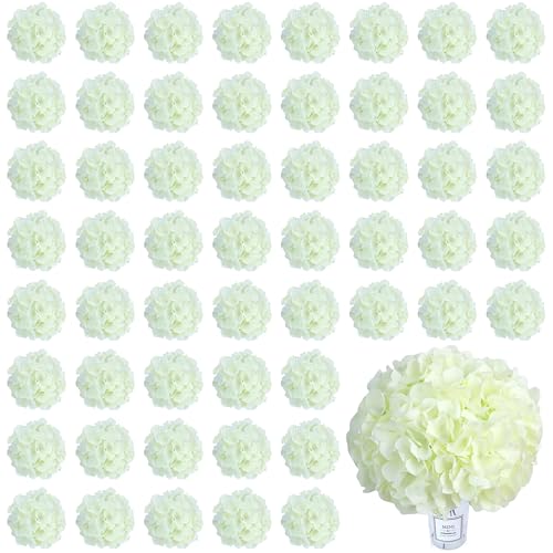 AVIVIHO 60 PCS Cream Hydrangea Artificial Flowers Bulk Fake Flowers Hydrangea Silk Flowers with Stems for Wedding Party Home Decor Table Centerpieces Florals Bouquets Arch Festival Decoration - color: Cream White, size: 60PCS