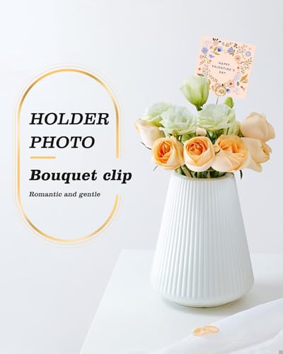 30Pcs Floral Card Holder Picks-Wire Place Card Holder for Wedding-Metal Photo Picture Clip Holder-Table Name Number Holder,Memo Note Holder for Flower Arrangement,Wedding,Baby Shower,Party,Decorations (Gold, Round) - color: Gold, size: Round