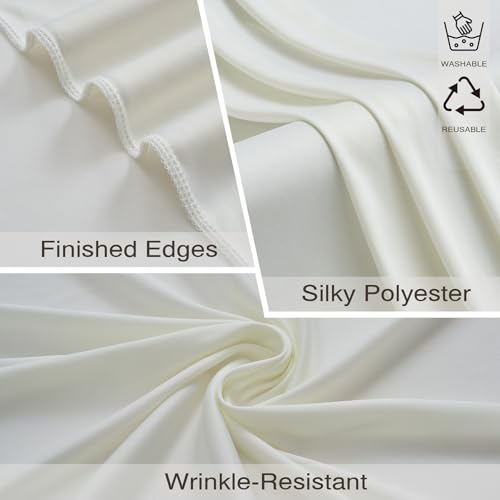 10x10ft Wrinkle Free Ivory Backdrop Curtains for Parties, 2 Panels 5x10ft Silky Polyester Photo Backdrop Drapes Back Drop Cloth Drapery for Wedding Birthday Photography Background - color: Ivory, size: 10ftx10ft
