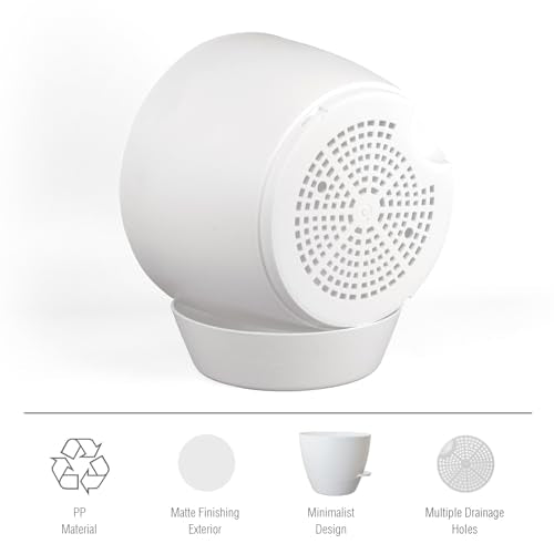 Meowell 12 inch Large Self Watering Pots for Indoor Outdoor Plants, Plant Pots with Mesh Drainage Holes for Garden House Plants, Plastic Planters with Reservoir for Flower Plants, White - color: White, size: 12inch B