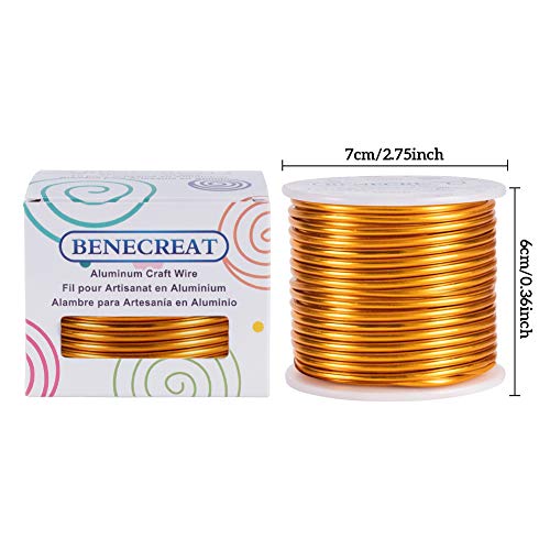 BENECREAT 9 Gauge 55FT Gold Jewelry Craft Wire Tarnish Resistant Bendable Aluminum Sculpting Metal Wire for Jewelry Craft Beading Work, 3mm - color: Gold, size: 9 Gauge