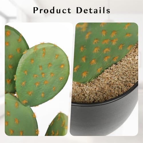 DILATATA Tall Fake Cactus Plant 27.5 inch Large Artificial Cactus Tree 'Prickly Pear Cactus' Faux Cactus Desert Plants Big Fake Cacti for Home Garden Office Decor - color: Opuntia Chlorotica