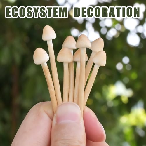 8-Pack Handmade Clay Mushrooms - Mini Fake Mushrooms for DIY Miniature Landscapes & Fairy Gardens - Desktop Ornaments & Christmas Decorations.