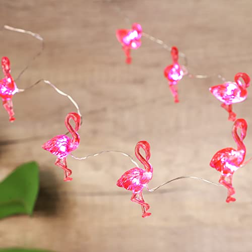 Pink Flamingo String Lights Battery Operated with Remote Fairy Lights 10ft 30LEDs USB Plug in Summer Tropic Themed Flamingo Decor Lights for Home Party Gifts Decorations - style: Flamingo