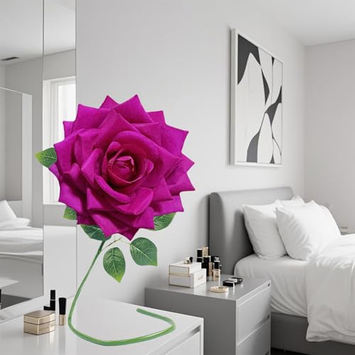 1 PCS 42-inch Giant Rose Large Decorative Flower, Wedding Window Display Background Decoration Rose, Valentine's Day (Fuchsia) - color: 07 Rose