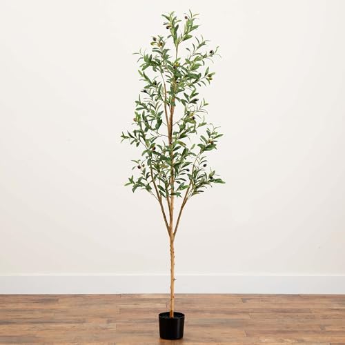 Artificial Potted Olive Tree - 6' - Green - size: 6ft