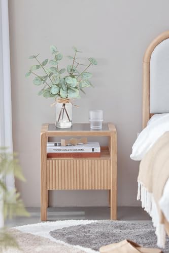 Fake Eucalyptus Stems in Vase with Faux Water,Artificial Plants Eucalyptus Leaves for Shelf Desk Bathroom Farmhouse Room Coffee Table Faux Greenery Plants Decorations (Green) - color: Green-white Bottle