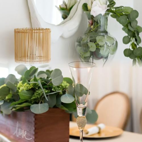 Sggvecsy 8Pcs Artificial Eucalyptus Garland Greenery Leaves Silk Vines Silver Dollar Leaves Faux Leaf Plants for Wedding Wall Table Party Home Fireplace Bedroom Decor - size: 8pcs