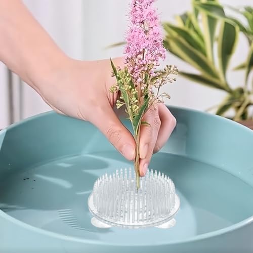 4pcs Plastic Flower Frog Flower Pins Floral Frog, Arrangements Vase Japanese Floral Arrangement Pin Frog Holder for Plant Decoration, Party/Wedding Decoration,70mm/2.76"(Transparent)