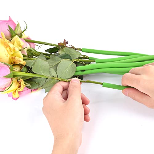 DLUGOPIS 1/4 inches Stem Covers for DIY Bouquets 12 inch Artificial Flower Stem Covers for DIY Wedding Centerpiece Bouquet (Green) - color: Green