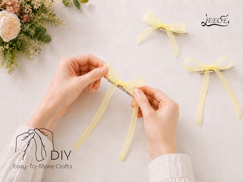 Ivory Organza Ribbon 1/4 inch x 200 Yards Sheer Chiffon Ribbon for Gift Wrapping Wedding Invitations Party Decoration Bridal Bouquets Crafts - color: Ivory, size: 1/4" X 200 Yards