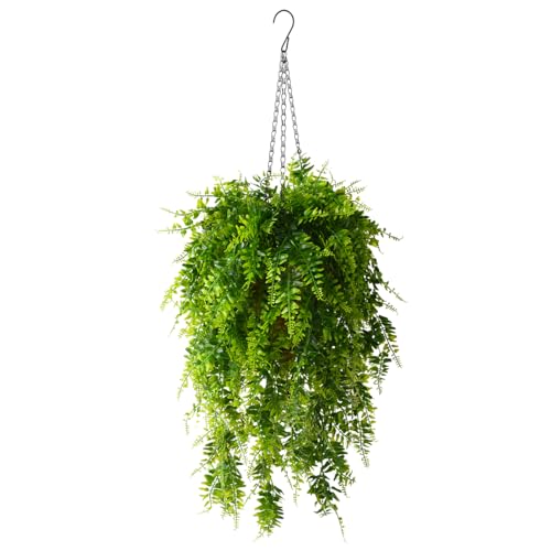 ZFProcess Artificial Faux Hanging Plants Basket for Spring Summer Outdoor Decoration, Fake Eucalyptus Leaf UV Resistant Look Real for Outside Porch Home Patio Balcony Yard(Eucalyptus Leaf) - color: Green