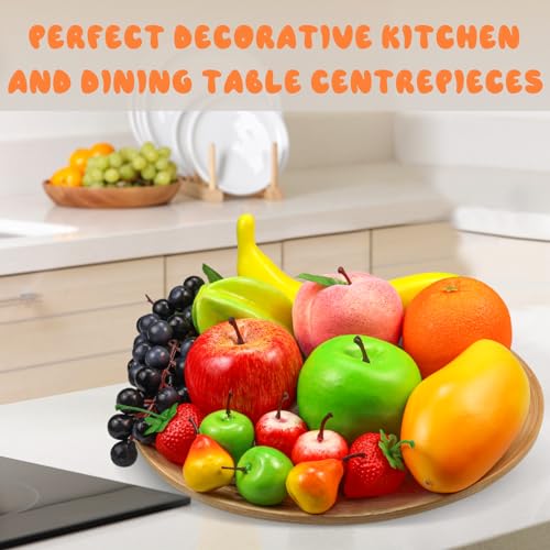 Lorigun 12 Kinds of Artificial Fruits Pack, 12 Different Fruits in One Set, Fake Fruits for Home Decor, Simulation Fruit Set, Party Chirstmas Decortion, Fruit Modle for Photoshoot Total 16 Pcs - color: 16 Pcs Fake Fruit Set-2