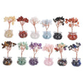 12Pcs Mini Crystal Money Tree Set for Desk Feng Shui Ornament with Crystal Stones Chinese Wealth Tree Desktop Decor for Home Office New Year Gift