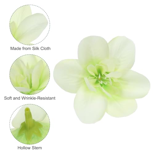 PATIKIL Artificial Orchid Petals, 24Pcs Faux Orchid Flower Head Fake Butterfly Flowers Crafts for Home Wedding Decoration, Green - color: Green