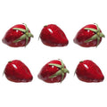 Vasefill Artificial Strawberry Fruit Pack of 6 Fake Fruits Six-Pieces Red Fresa Strawberries - color: Strawberry